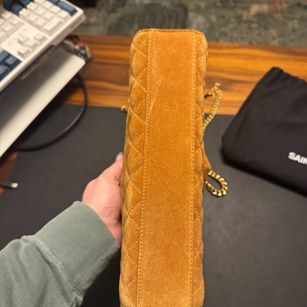 Medium Envelope Matelasse Suede Crossbody Bag Mustard - Picture 6 of 6